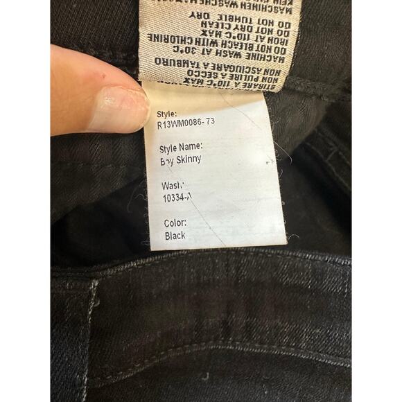 R13 High Rise Jeans Boy Skinny Sz 27 R13WM0086-73 -Made in Italy 2279 - Picture 7 of 9